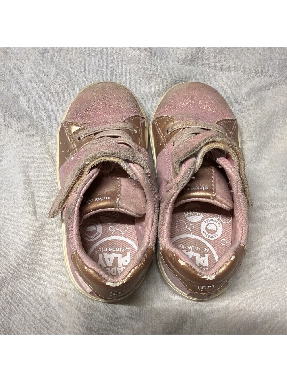 Stride Rite Girls Pink Glitter Sneakers Size 7m